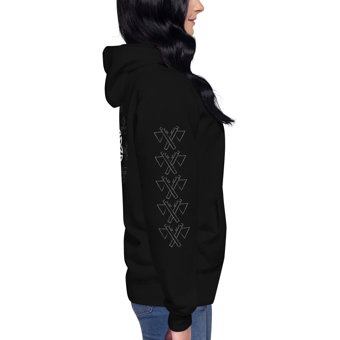 Ornate Celtic Axe Hoodie with Sleeves
