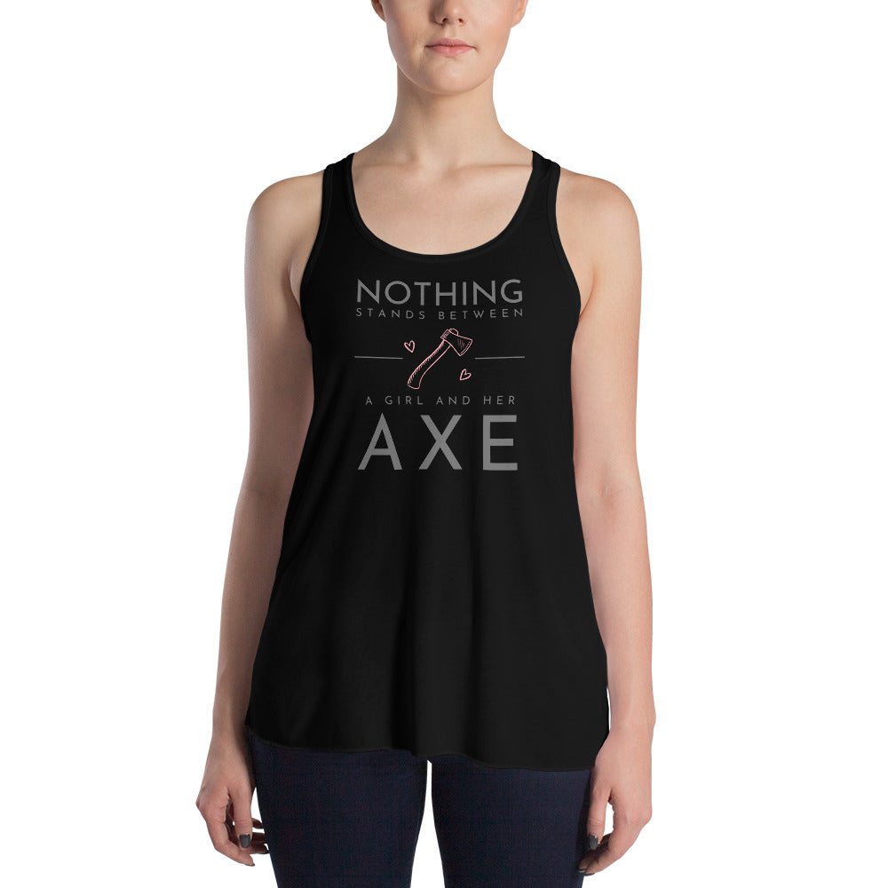 A Girl and Her Axe - Women's Flowy Racerback Tank